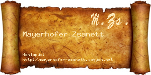 Mayerhofer Zsanett névjegykártya